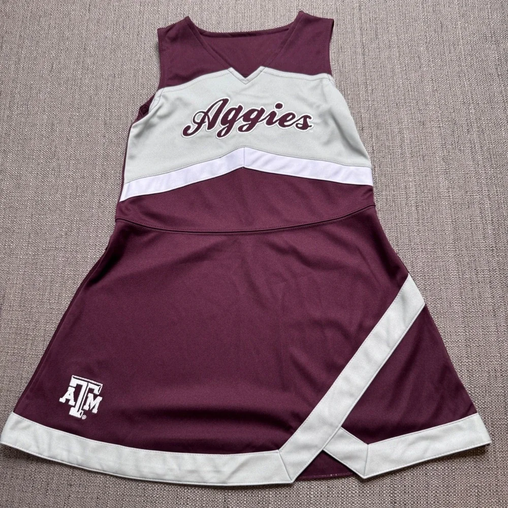 Gen2 Texas A&M Aggies Cheerleader Dress Kids Large 6X Maroon White Sleeveless